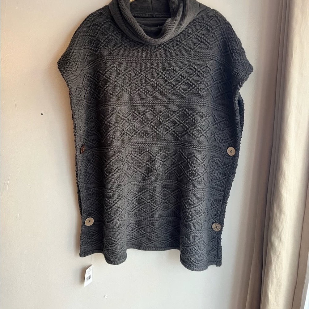 Mia & Tess Cowl Neck Poncho